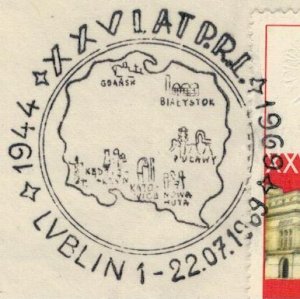 Poland 1969 Card Special Cancellation Map Exhibition 25 Years Communist Poland