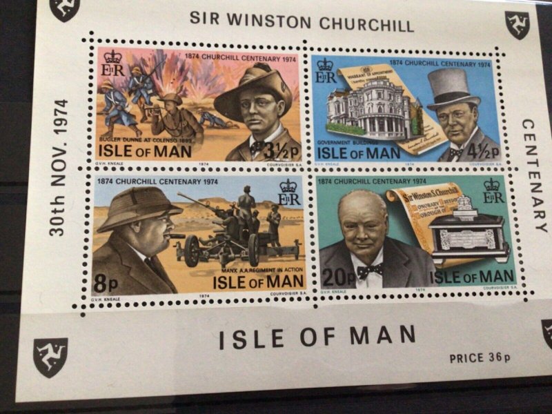 Sir Winston Churchill Isle of Man mint never hinged stamps A13472