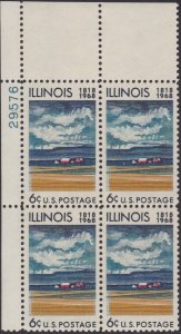US 1339 Illinois Statehood Plate Block MNH