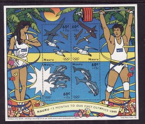 Nauru-Sc#B1- id9-unused NH semi-postal sheet-Sports-Olympics-Atlanta-1996-