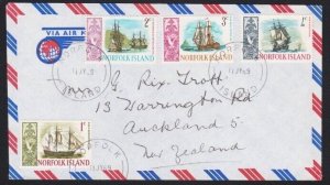 NORFOLK IS 1969 cover to New Zealand - nice franking.......................B2684