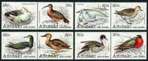 Aitutaki 231-238a pairs, MNH. Birds 1981.