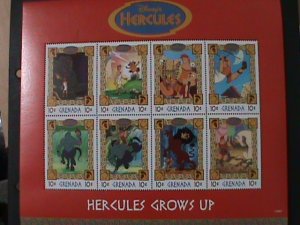 GRENADA-WALT DISNEY CARTOON MOVIE-HERCULES GROWS UP MNH-SHEET VERY FINE