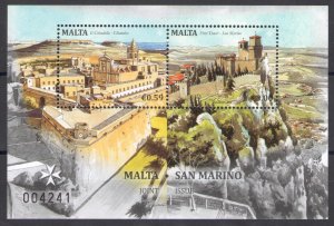 2016 Malta The Fortresses of San Marino and Malta Joint Issue with San Marino Sh