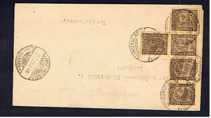 GERMANY 1923 COVER WITH FIVE OFFICIAL STAMPS