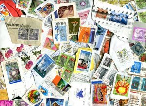 WOR3 WORLD STAMPS ON PAPER! 1-POUND! FREE SHIPPING