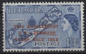 Bermuda 167 (mh) 1sh3p map, ovpptd “Ocean Race” (1956)