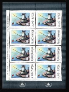 Aland MNH 2014 Minisheet of 8 Summer - cat fishing - Picture Postage