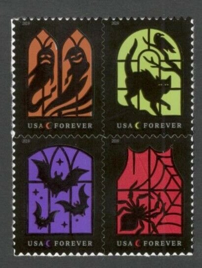 5420-23 (5423a) Spooky Silhouette Block Of 4 Mint/nh Free Shipping