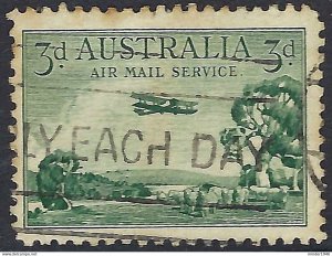 AUSTRALIA 1929 3d Green Air Mail Service SG115 Used