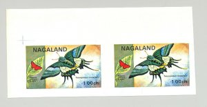 Nagaland (Propaganda) 1971 Butterflies 1v Imperf S/S Collective Proof Pair