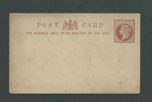 1880 Great Britain Preprinted Thick Stock 1/2 Penny Brown Unposted 4.5 X 3 ----