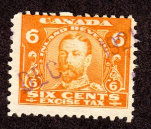 CANADA  Revenue Stamp  Excise Tax  # FX3  used  Lot 200546 -01