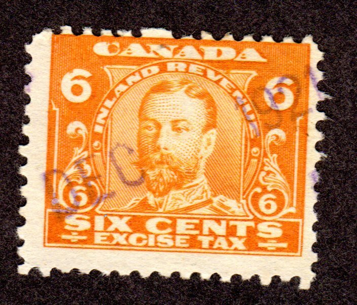 CANADA  Revenue Stamp  Excise Tax  # FX3  used  Lot 200546 -01