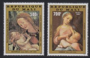 Mali Christmas Virgin and Child Paintings 2v SG#893-894 SC#C438-C439