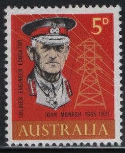 AUSTRALIA, 390, MNH, 1965, JOHN MONASH & TRANSMISSION TOWER