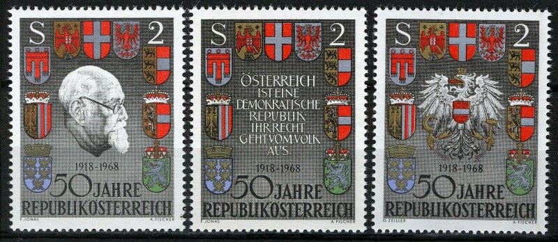 Austria 1968, 50 years of the Republic of Austria set VF MNH