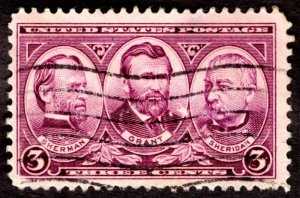 1937, US 3c, Generals, Used, Sc 787