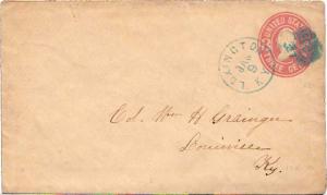 United States Kentucky Lexington 1868 blue cork killer  3c Washington Second ...