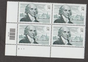 U.S. Scott #3545 James Madison Stamp - Mint NH Plate Block