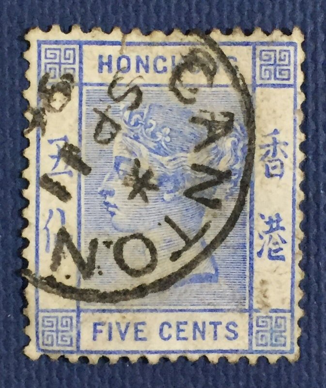 HONG KONG 1882-96 QV 10c Used CANTON CDS wmk CA SG#Z162 HK4304