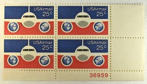 US AIR POST STAMPS SCOTT #C89 25C 4 BLOCK MNH, 1976