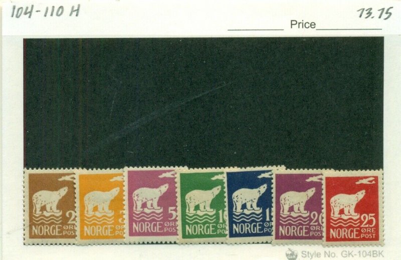 NORWAY #104-110, Mint Hinged, Scott $73.75 