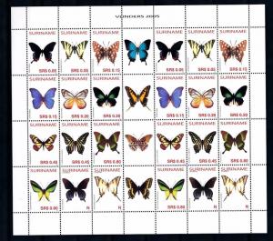 [SUV1296] Surinam 2005 Butterflies Schmetterlingen Papillons Sheet with tab MNH