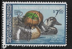 US #RW46 1975  $7.50 Federal Duck Stamp  (MNH) multicolored  CV$6.00