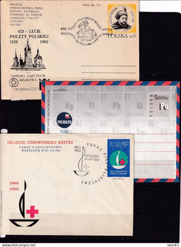 Poland 1963 and up 8 Postal Stationary Covers Mostly precanceled 15904