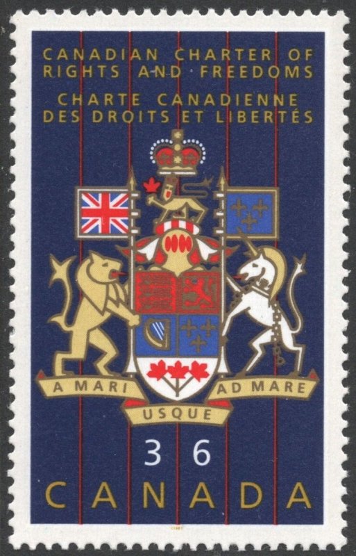 Canada SC#1133 36¢ Anniversary: Canadian Charter of Rights & Freedoms (1987) MNH