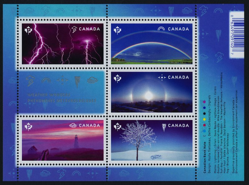 Canada 2015-  Weather Wonders, Lighthouse, MNH S/Sheet # 2838