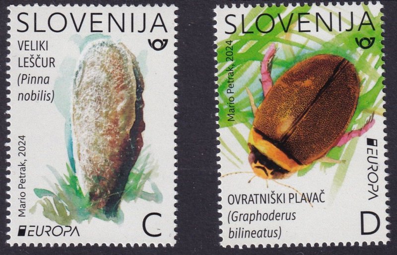 Slovenia 2024 Europa CEPT Undewater flora and fauna set of 2 stamps MNH