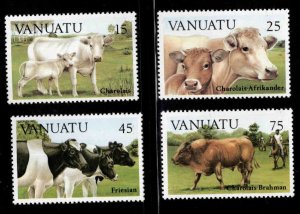 VANUATU Scott  373-376 Cattle stamp set