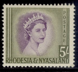 RHODESIA & NYASALAND QEII SG13, 5s violet & olive-green, M MINT. Cat £26.