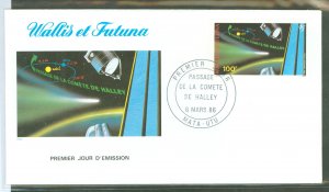 Wallis & Futuna Islands C146 1986 1986 100fr Halley's Comet (single) space/on an unaddressed cacheted FDC