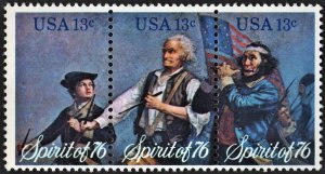 1629-31 13¢ Bicentennial Issue Strip of Three, Mint NH OG  VF