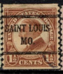 US Stamp #598x43 - Warren G. Harding Regular Coil Issue 1923-9 Precancel