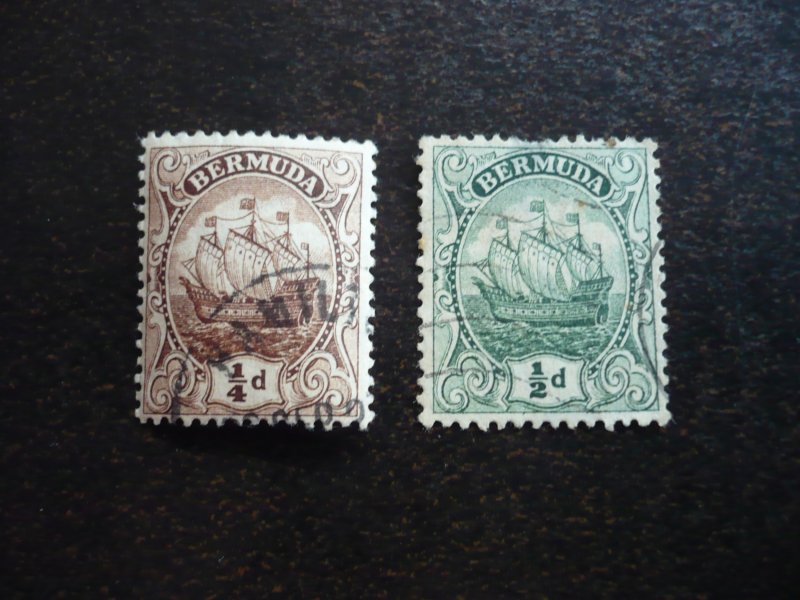 Stamps - Bermuda - Scott# 40-41 - Used Part Set of 2 Stamps