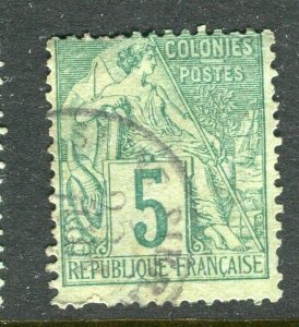 FRENCH COLONIES; 1880s early classic General issue used shade of 5c. value