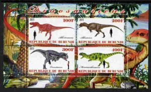 BURUNDI - 2011 - Dinosaurs #4 - Perf 4v Sheet - MNH - Private Issue