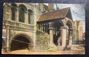 1909 London England Picture Postcard Cover Perfin Stamp Norman Straircase