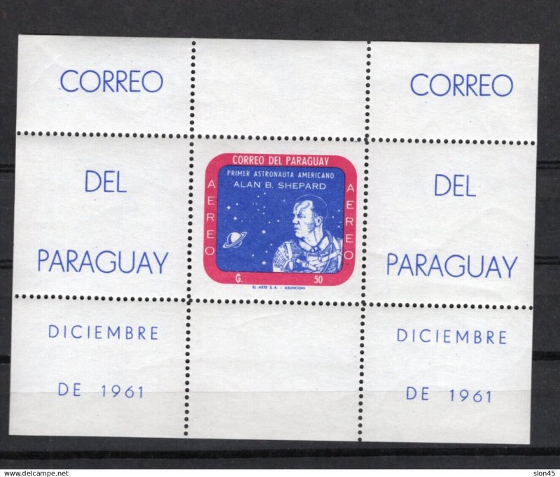 Paraguay  1961 SS Space MNH Alan B Shepard 1st US Astronaut 16689