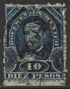 MEXICO REVENUES 1893-94 10PESOS DOCUMENTARY TAX OAXACA Control Used DO213