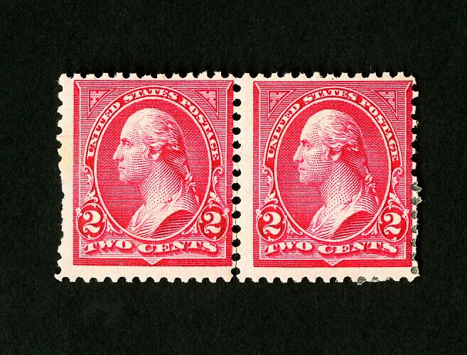 US Stamps # 266 Fresh OG LH + NH Pair Type 2 & 3 Catalog Value $220.00