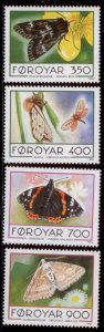 Faroe Islands 1993 SC# 256-9 Butterflies MNH E90