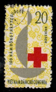 North Viet Nam Scott 250 Used Red Cross stamp