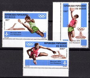 Benin 1976 Sc#C250/C252 MONTREAL OLYMPICS Set (3) MNH
