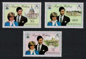 Anguilla Charles and Diana Royal Wedding 3v From Sheetlets 1981 MNH