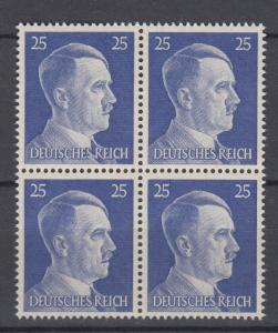1941/44 Germany Hitler Head Block 25Pfennig Mi793 MNH Luxe